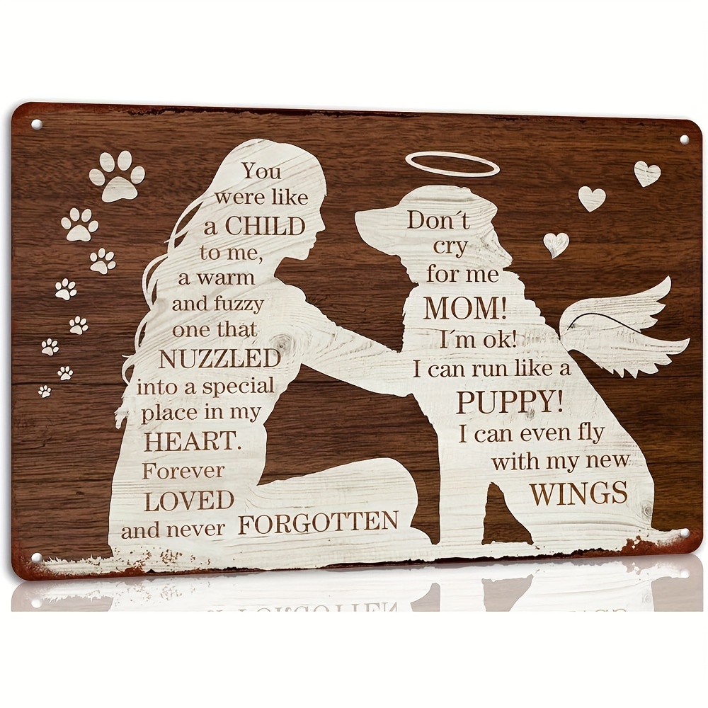 

Vintage Dog Lover Gift: 8x12 Inches Iron Tin Sign With 4 Pin Holes For Wall Display - Perfect For Home, Living Room, Or Farmhouse Decor