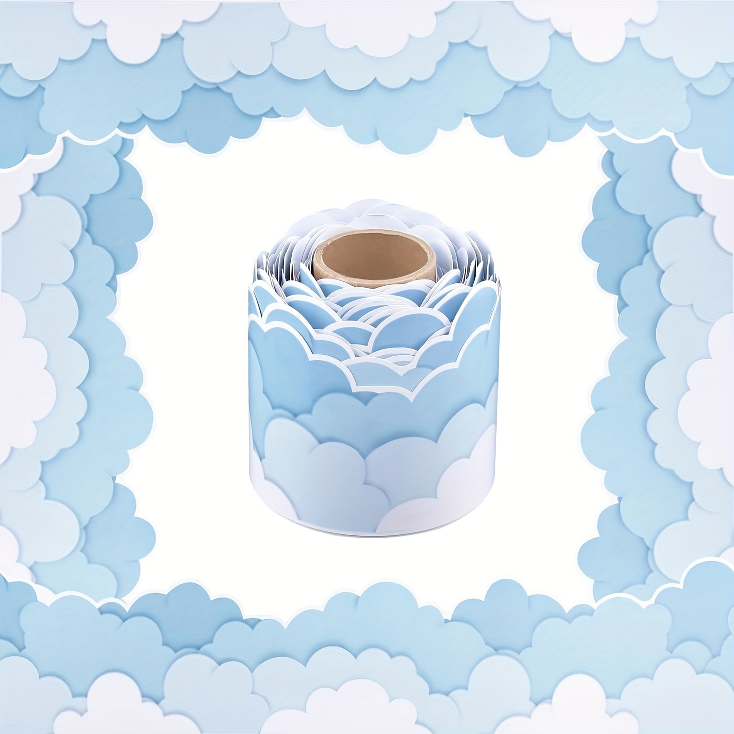 

Cloud-shaped Paper Trim Roll - 65.6ft Design For Bulletin Boards, Classrooms, Home , And Office Decoration