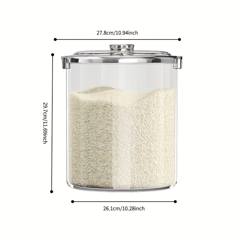 airtight food storage container 3 sizes 15kg 10kg 5kg transparent rice bucket with locking lid moisture proof anti insect for kitchen pantry organization it can   be used as a pet food storage box Product details 4