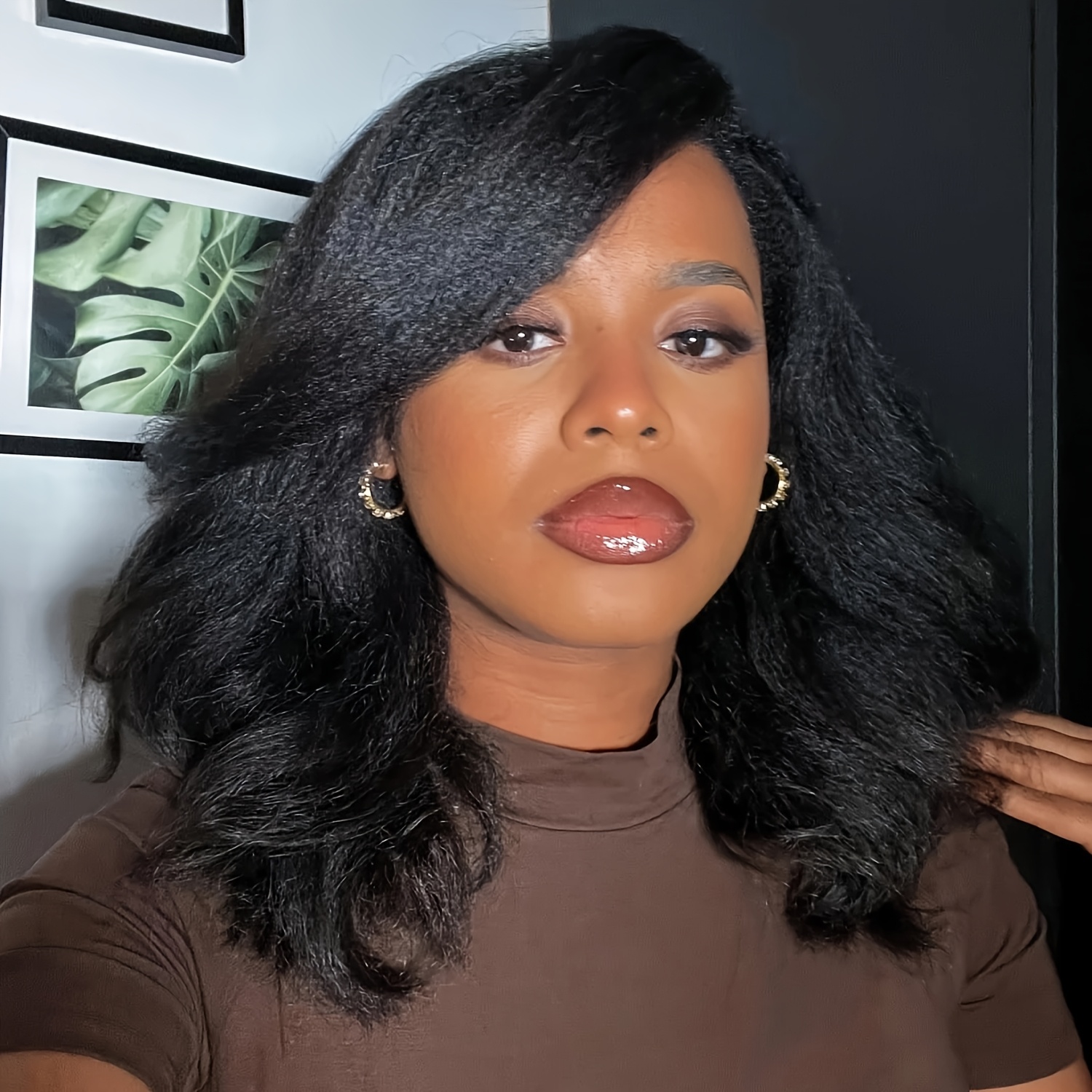 Nadula Kleberlose Afro-Perücke – 12A Echthaar, Gelockt, Mit Kordelzug, Halbe Perücke Für Natürlichen Look