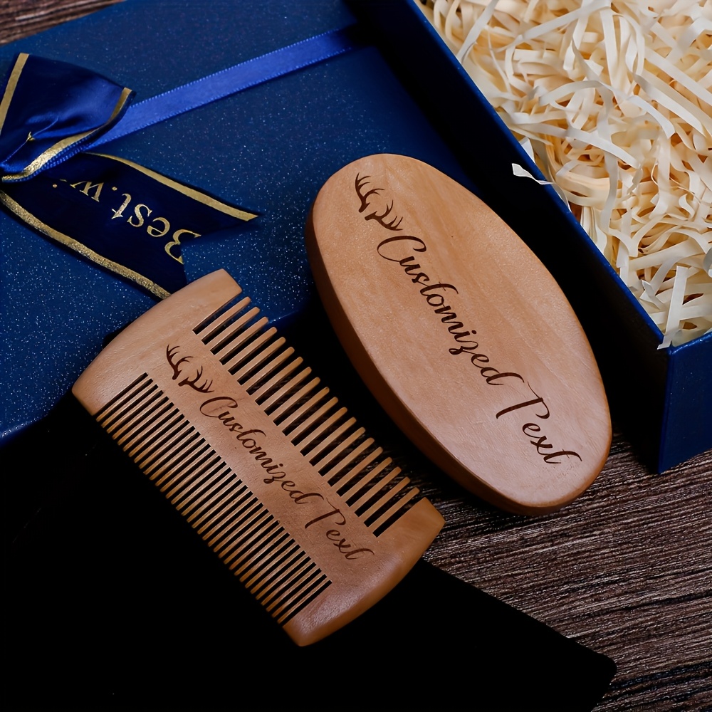 

1pc High-end Custom-'s Goat Wool Wood Grooming Set: Brush And Comb Set, Comes With A Travel Bag - Beard And Mustache Care, An Ideal Birthday Or Holiday Gift, Beard Care, Beard Set, Best For Christmas.