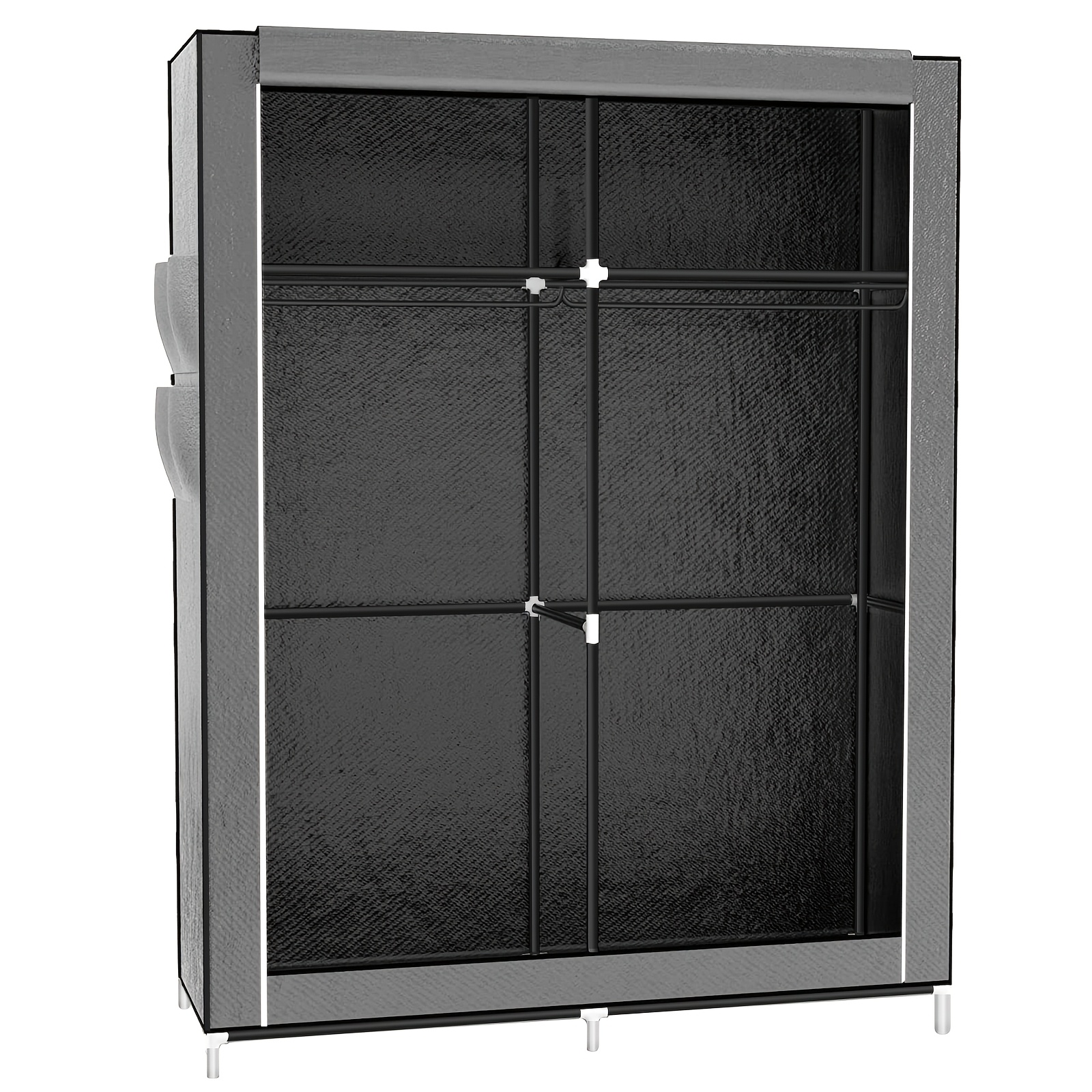 Image of Bedroom Wardrobe, Fabric Wardrobe, Suitable For Bedroom, 108x45x170cm, Gray, Portable Closets