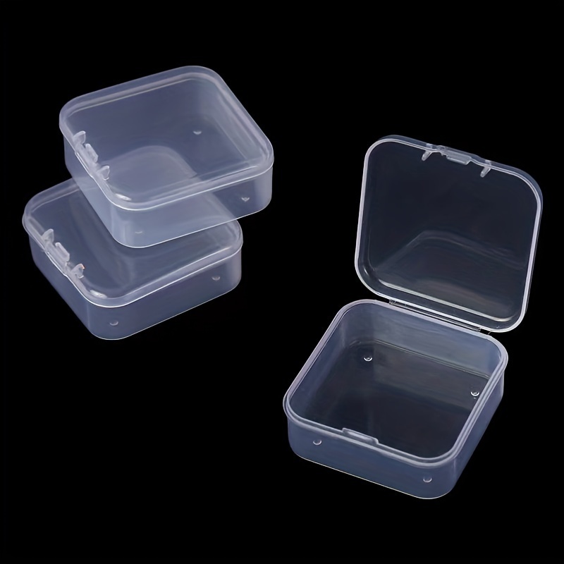 New Mini Square Clear Plastic Small Box Jewelry Storage Container Beads Case  Box