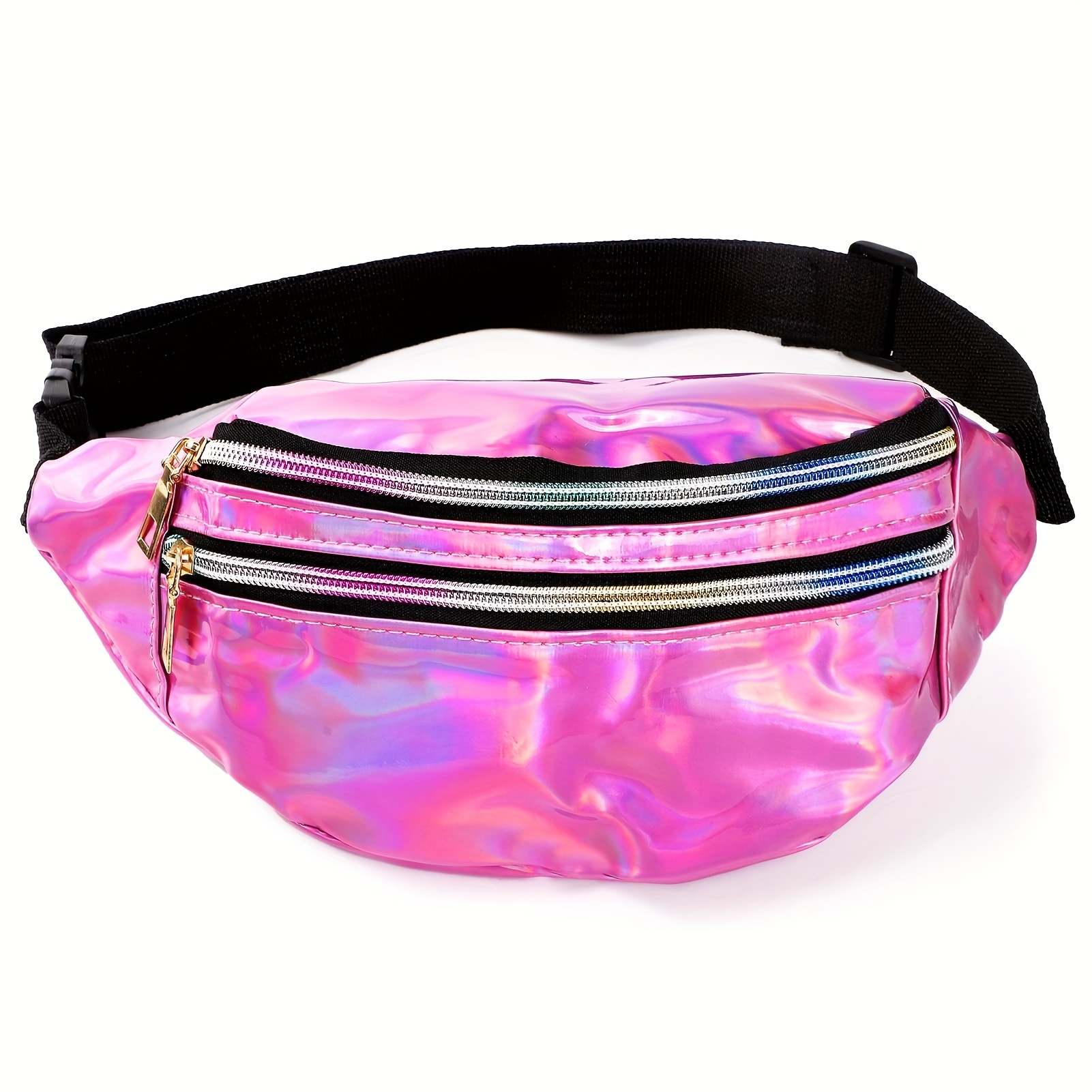 Image of Laser Waist Pack Women Outdoor Holographic Chest Bag Casual Ladies Single Shoulder Body Bag Iridescent Reflective Laser Waist Pack Women Body Chest Bag