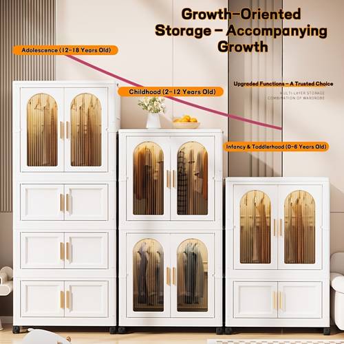 item picture large modern wardrobe suitable for bedroom standing with magnetic door panels hanging rod system built in storage partition plastic cabinet with magnetic adsorption system assembly