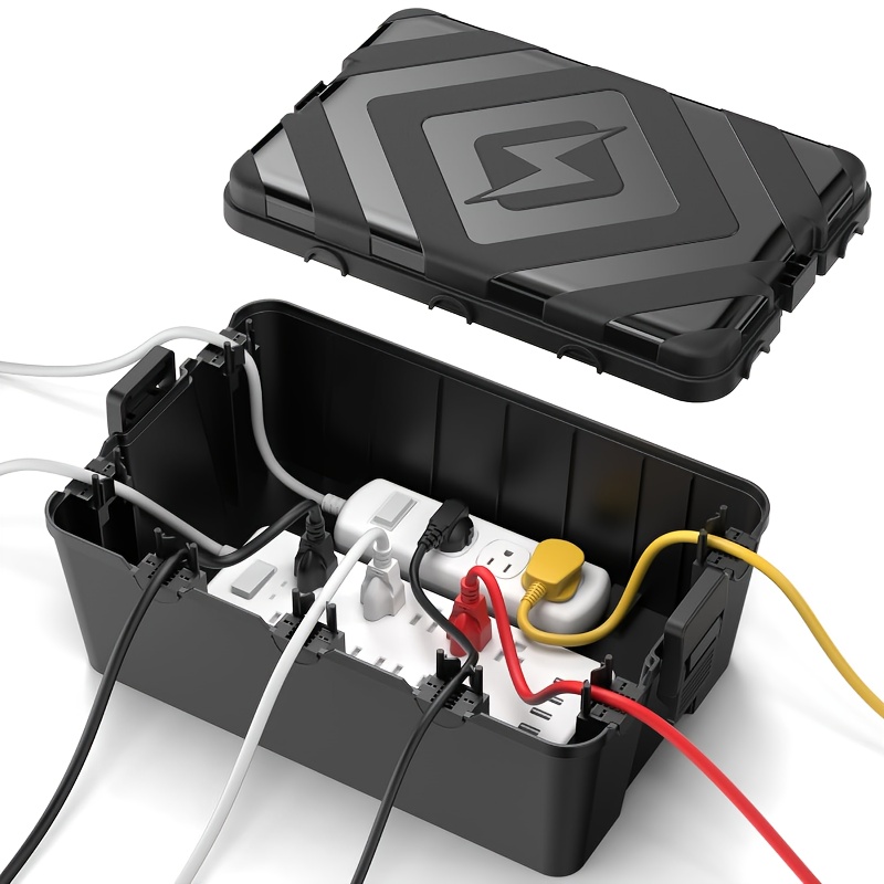 Image of A Large Outdoor Electrical Box Waterproof, Extension Cord Cover Weatherproof Covers, Protect Power Strip, Timer Outlet, Plug, Socket, Decoration, Tame The : 7 - Port Industrial - Box With Lockable Lid