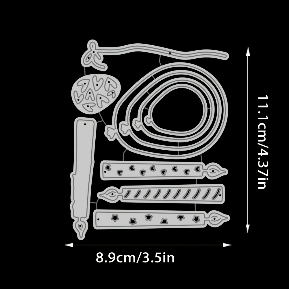 Image of Exquisite And Beautiful Balloons And Candles / Happy Birthday / Party Carnival Cutting Dies Cut Stencils Card Paper Craft Diy Template Metal Cutting Dies Album Embossing Scrapbooking For Gift Birthday