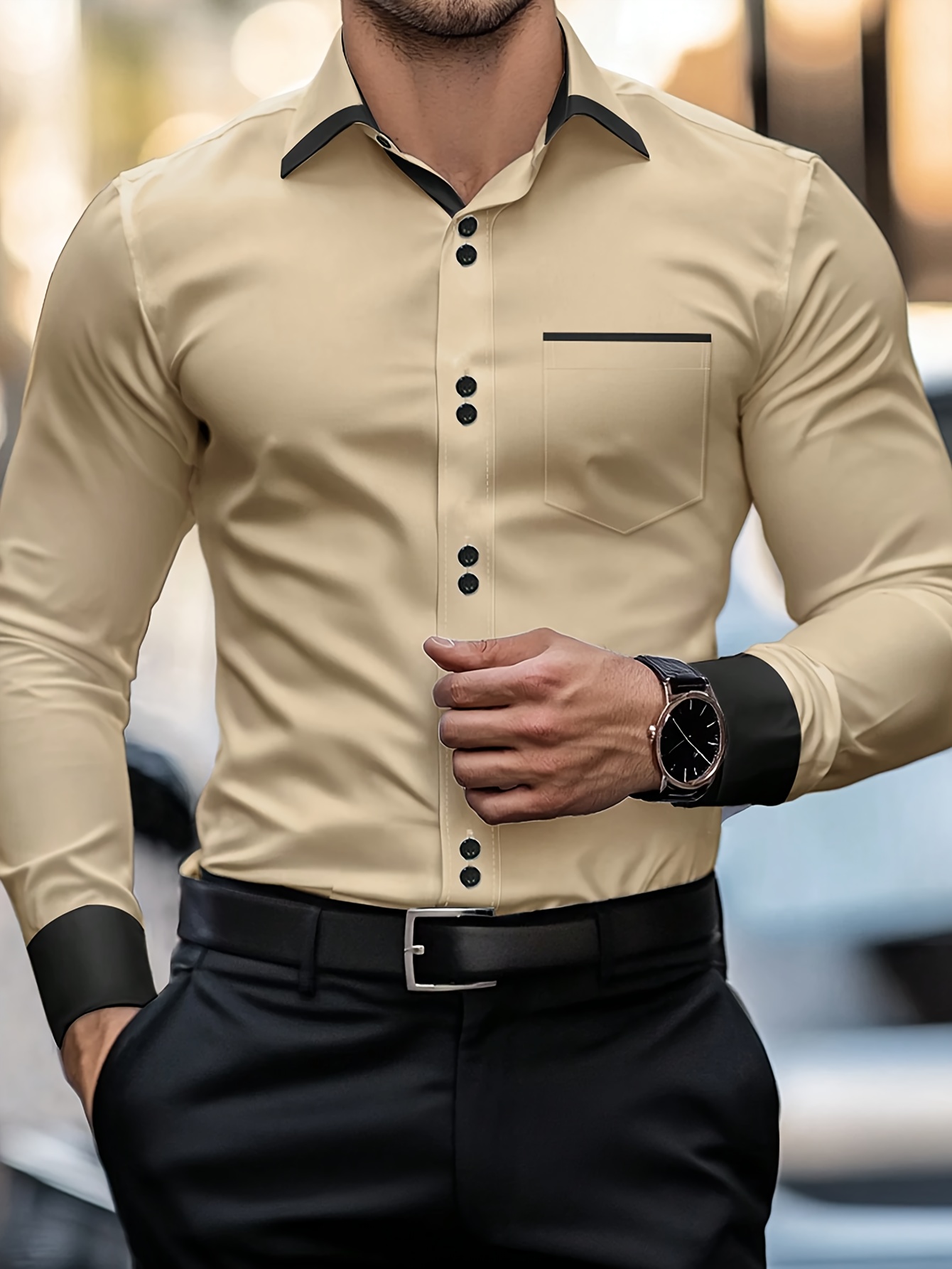 Manfinity Homme Chemise Décontractée Tricotée Pour Homme | Mode en