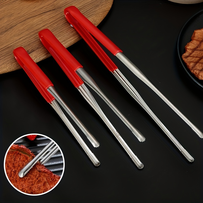 

1pc, Non-slip Stainless Steel Bbq Tongs With Long Handle - Multifunctional Cooking Tool For Grilling, Camping, And Kitchen Use, Kitchen Utensils, Kitchen Supplies, Kitchen Accessories, Kitchen Stuffs