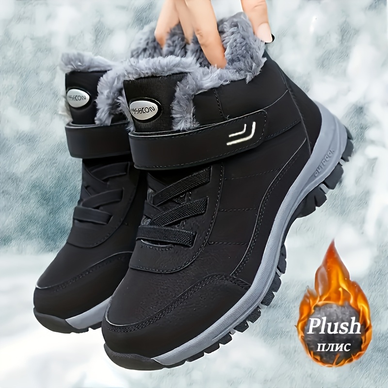 Botines para mujer, botas cortas, moda de invierno, versátiles, forrados, resistentes a...