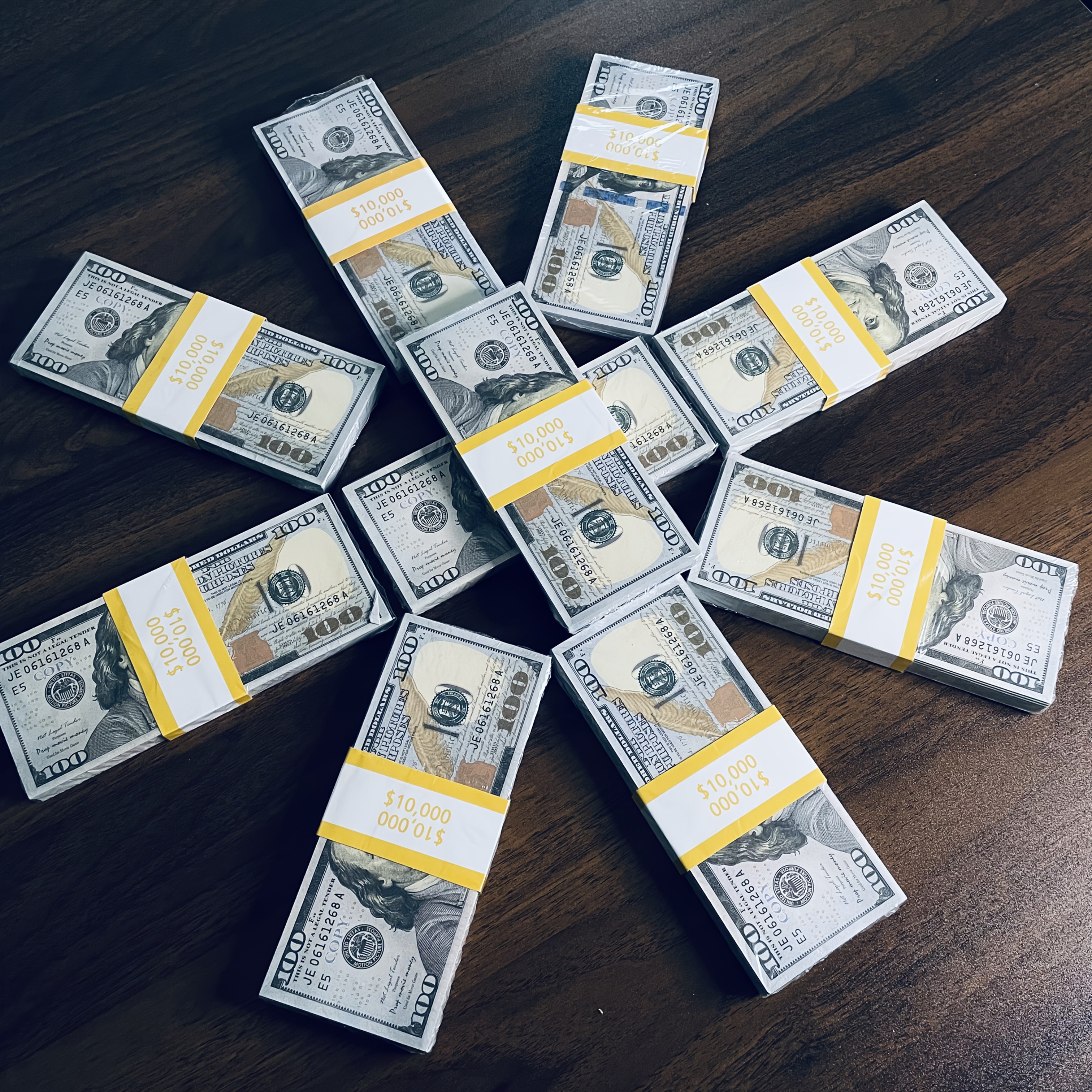100/ 180/ 200/ 280/ 380/ 400/ 500/ 800/ 1000个电影玩具钞票，100美元钞票仿真纸，适用于电影、电视、音乐视频、派对、艺术装饰 - 无羽毛 详情 3