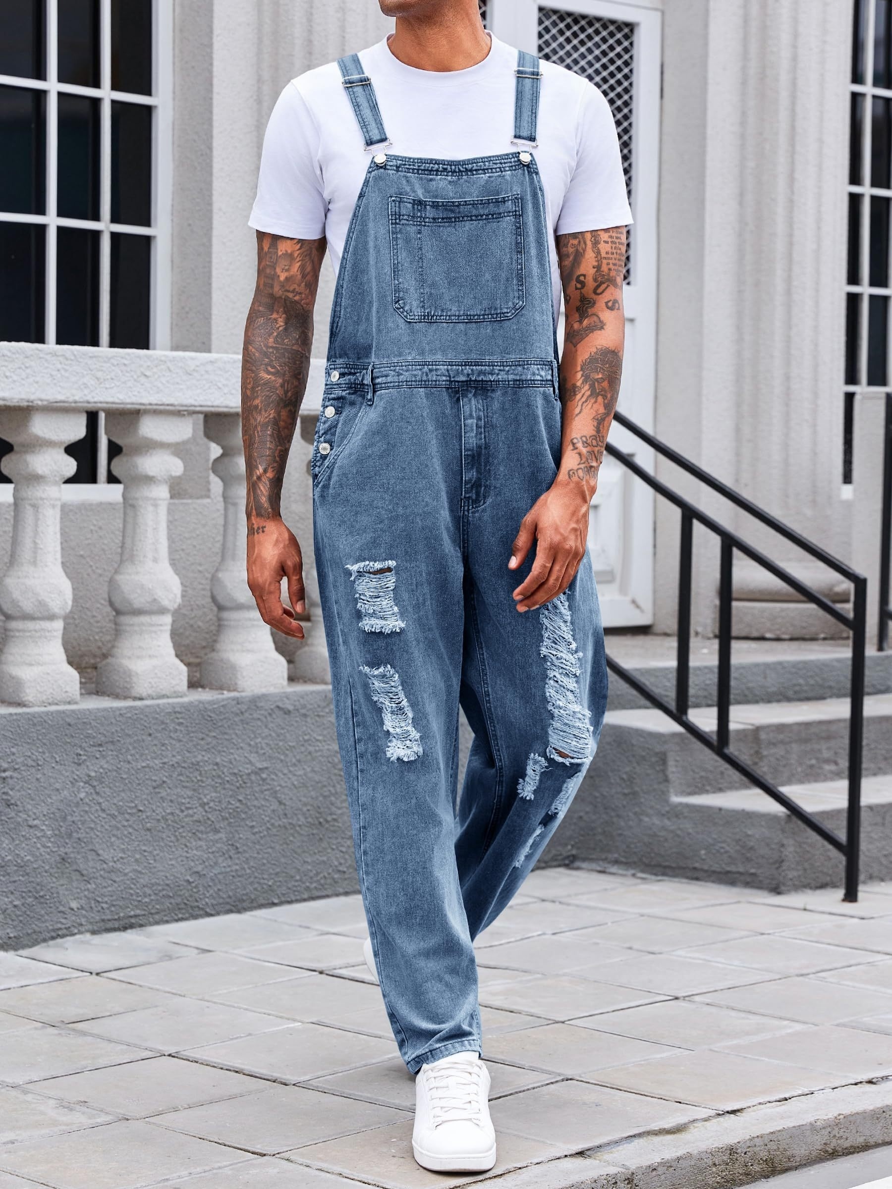 Peto Overalls Moda Overol Hombre *'s Denim Bib Overalls Jeans