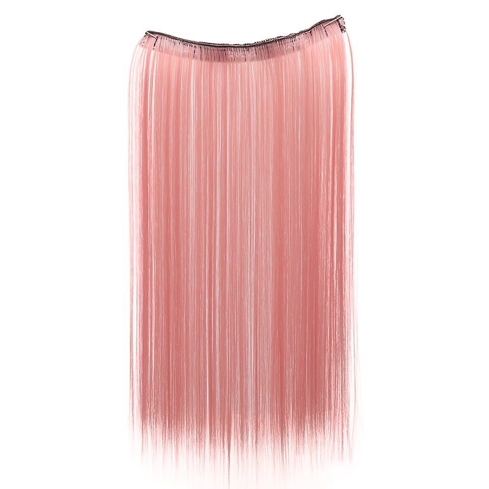 TEMU Extensiones de cabello sintéticas con clip de 20" - Postizo y colorido para volumen y looks con resaltos
