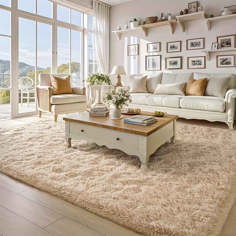 TEMU 1pc Soft And Fluffy Camel-colored Living Room Rug | Warm And Soothing, And Dirt-repellent, Ideal For Entryway And The Bed In The Bedroom, Ailyei