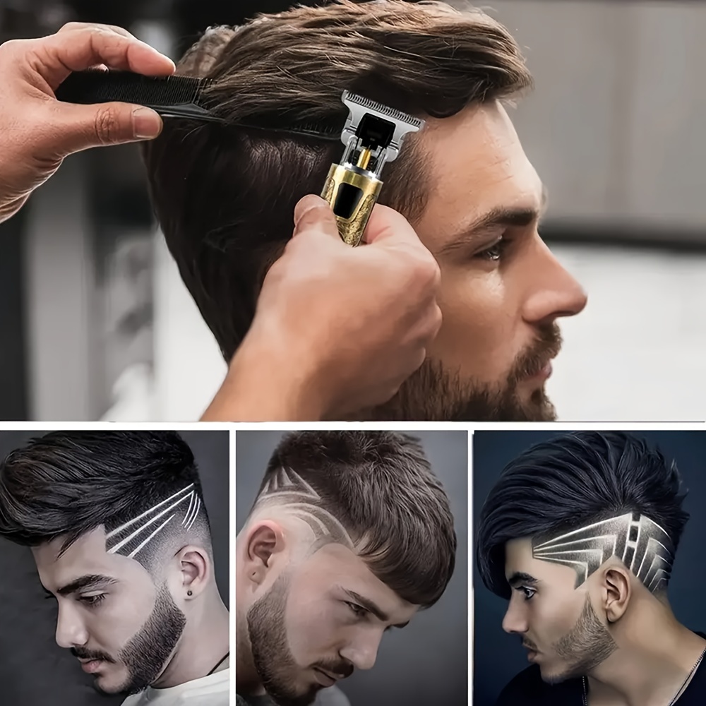 USB Oplaadbare Haar- en Baardtrimmer voor Mannen, Precieze T-Mes Trimmer met LCD-Scherm, 6 Verwisselbare Kammen, Draagbare Elektrische Haarknipper & Scheerapparaat, Multifunctioneel Verzorgingsgereedschap voor Mannen, Perfect Cadeau voor Vader