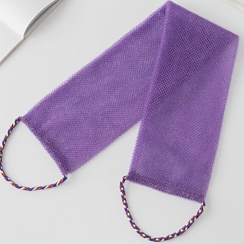 Drawstring Long Bath Towel, Nylon Mesh Exfoliating Towel