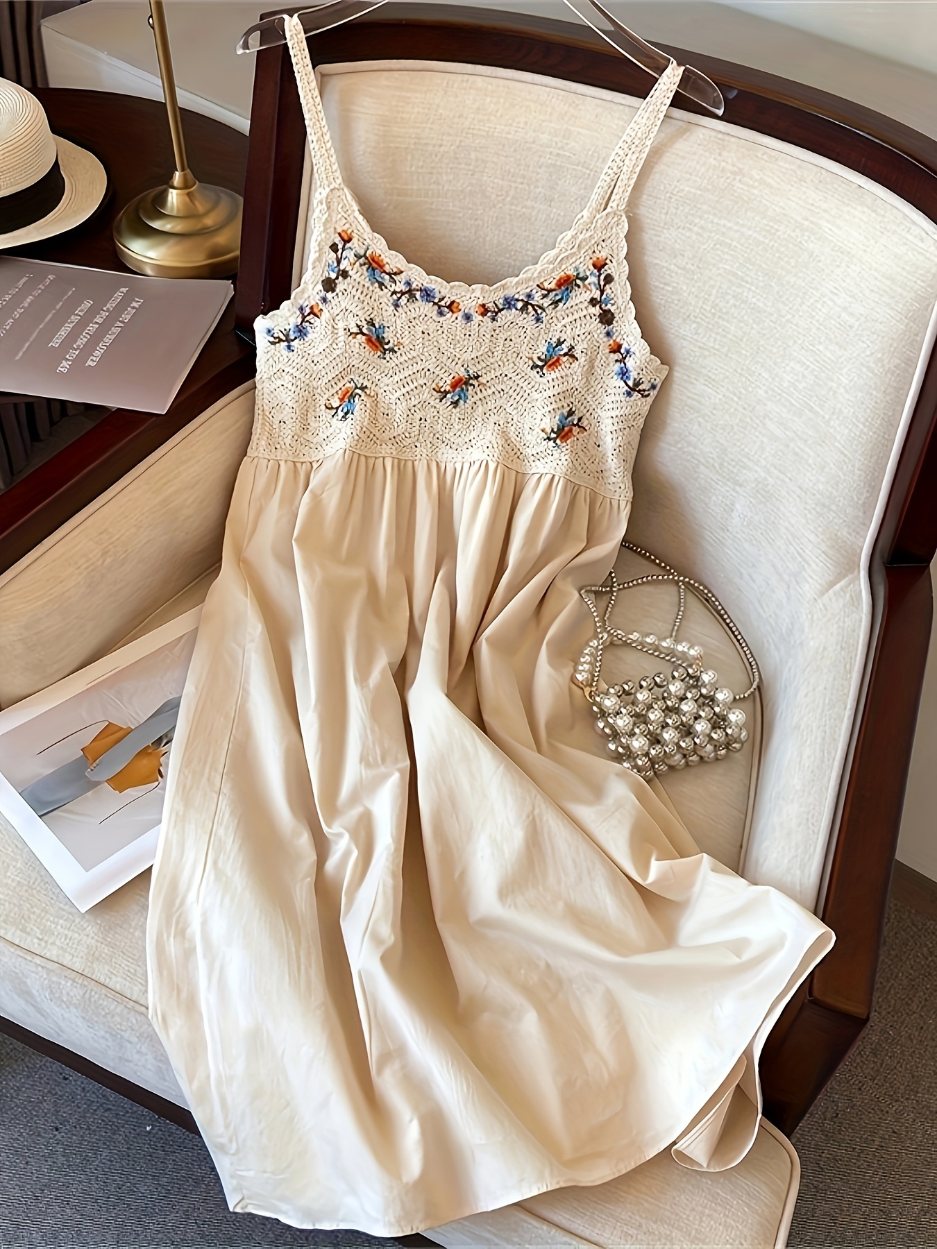 white floral embroidered prom dress Beautiful White Floral Beaded Straps Long Formal Dress, A-line Floor L –  BeautyDressy