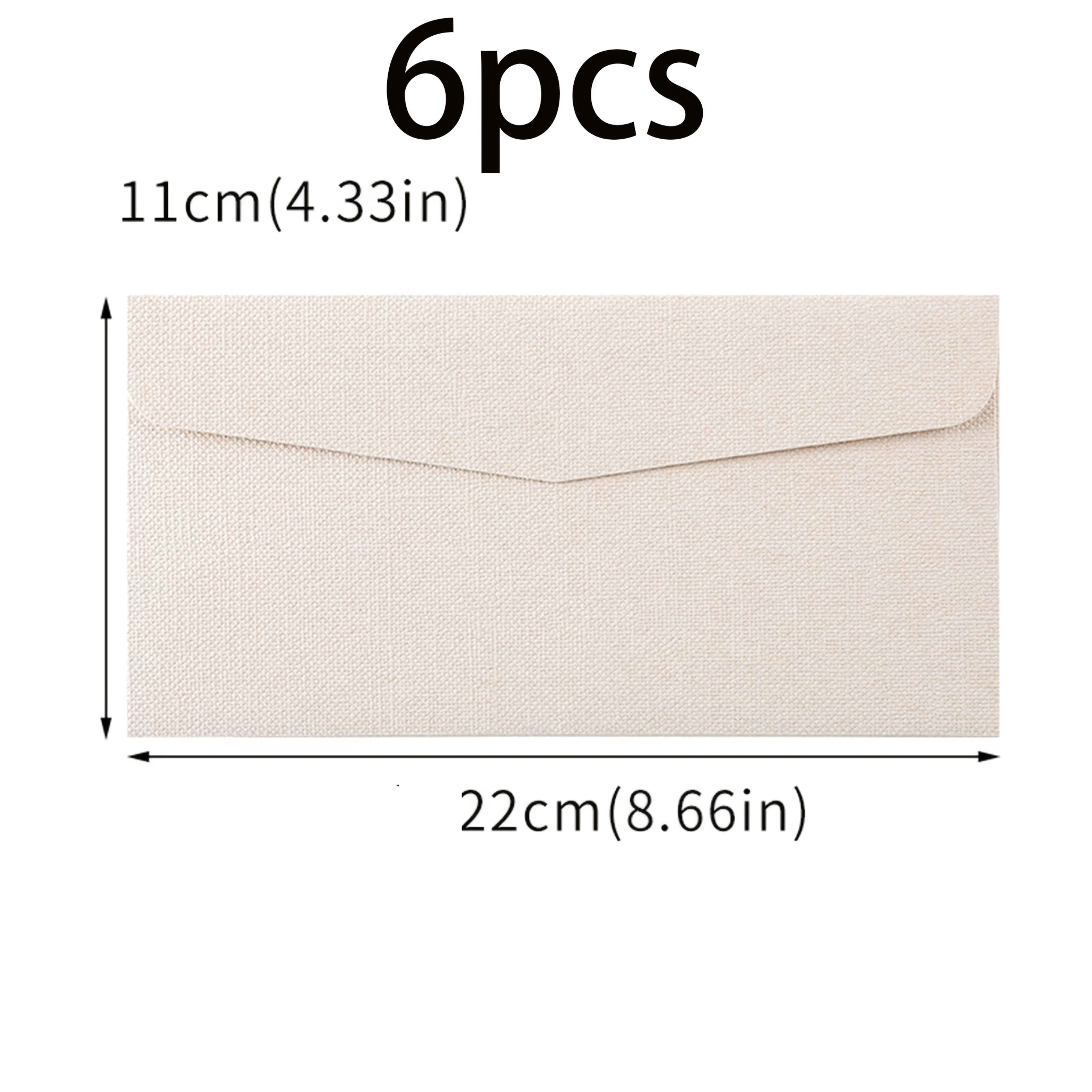 TEMU Ensemble de 6 enveloppes, 22 x 11 cm, style rétro, carte d'invitation, , papeterie texturée, parfait pour le rangement de lettres, les