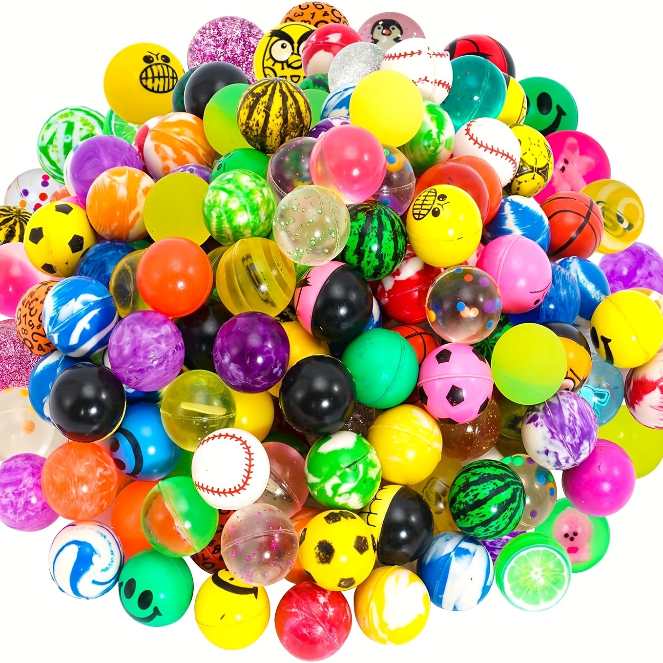 

- Rubber Balls - Assorted Colors & Patterns, No-feather Bouncy Mini , Space Balls, For Party Favors, , Gift Bags, Christmas Gifts - Non-electric Rubber Material