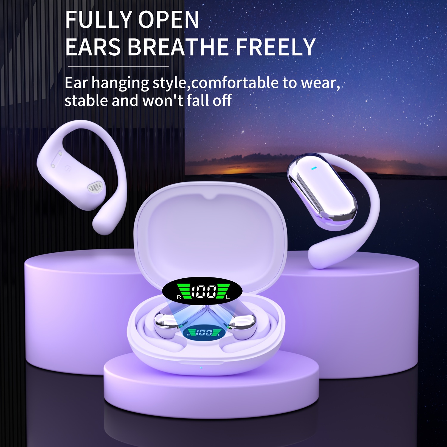 

Mosyxe Wireless Conduction Earphones, Speakers, Display , Earphones , Suitable For Running, Cycling,