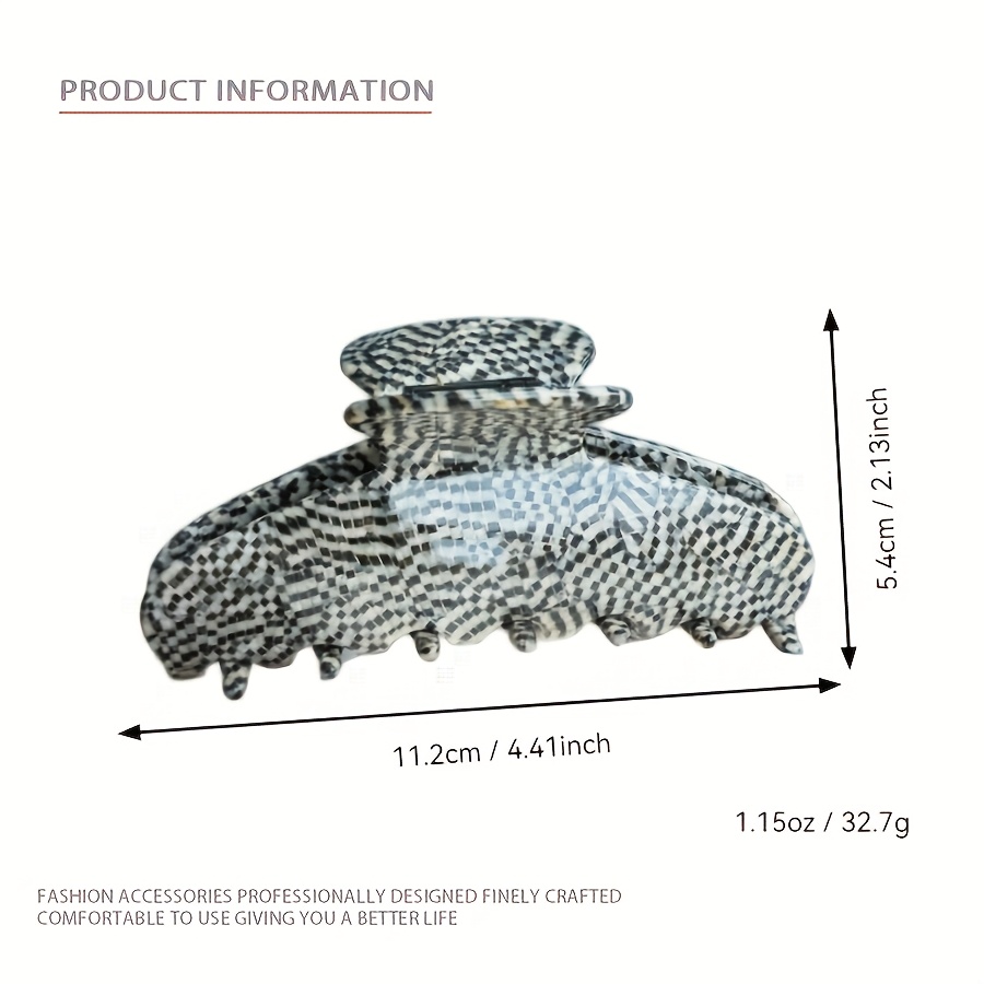 A Large 11CM Back of The Head Hair Clip Hair Claw High Ponytail Hair Accessory, Marble Pattern Floral Leopard Print Dopamine Morandi Color Series, Acetate