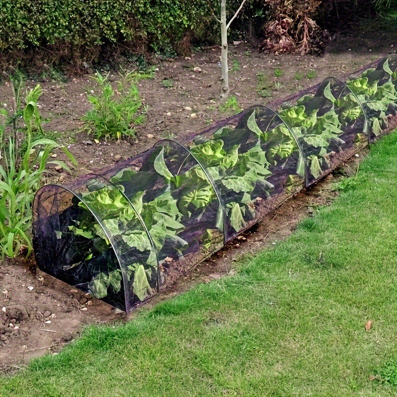 

1pc Collapsible Black Mesh Tunnel For Garden - Bird & , Uv Protection Cover For Vegetables & Fruits, Ideal For Backyard & Greenhouses