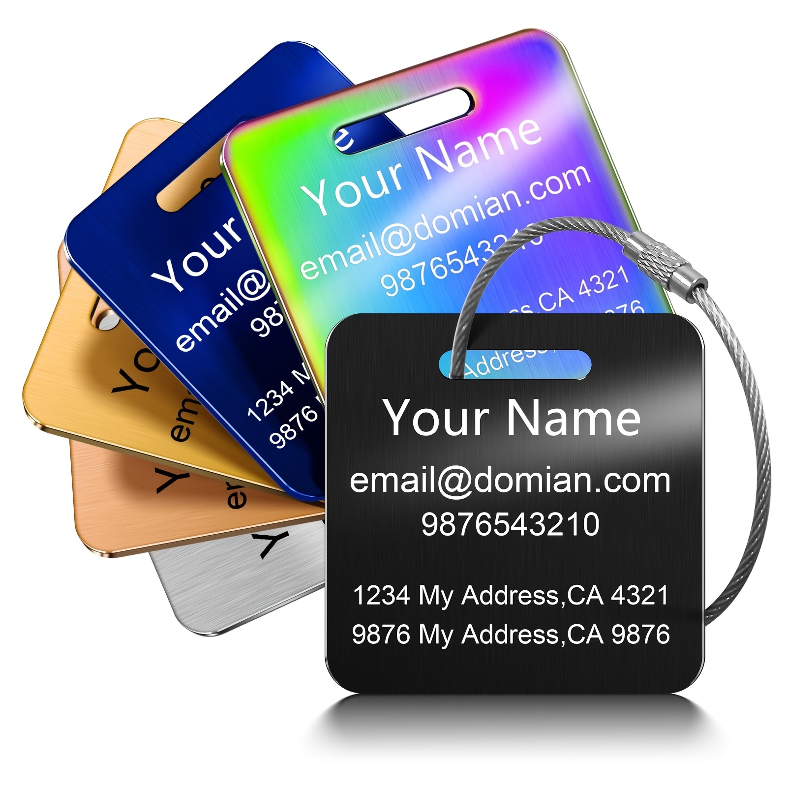 Customized Laser Engraved Stainless Steel Luggage Tag