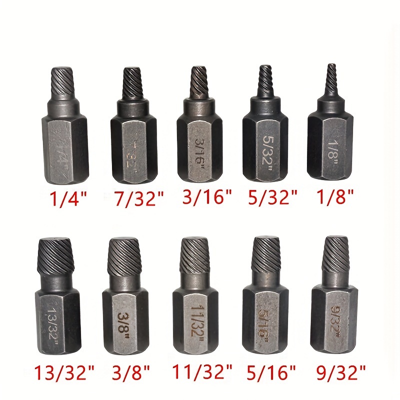5/10pc Easy Out Screw Extractor Set Metal Damaged Screw & Broken Bolt