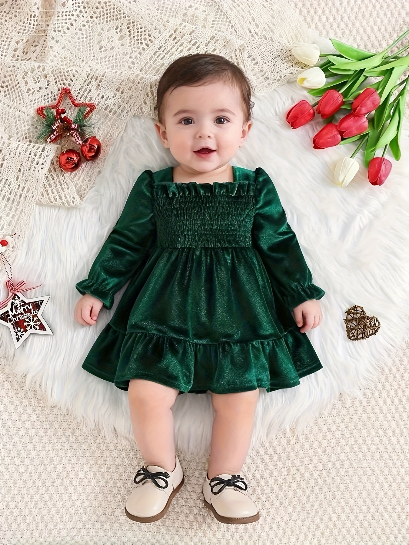 emerald green dress for girls - Qatar