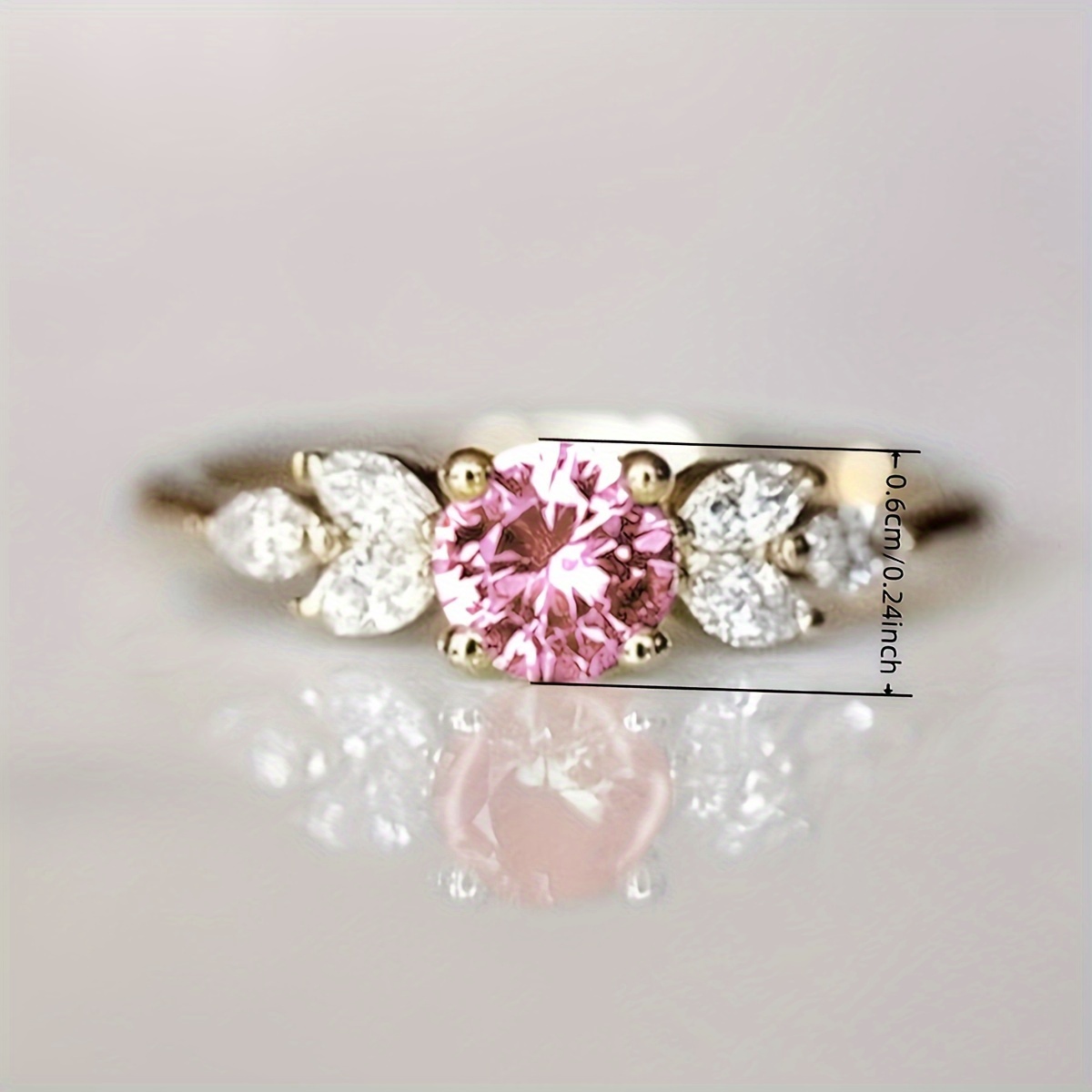 Vintage Ruby Engagement Ring with Leaf Zirconia