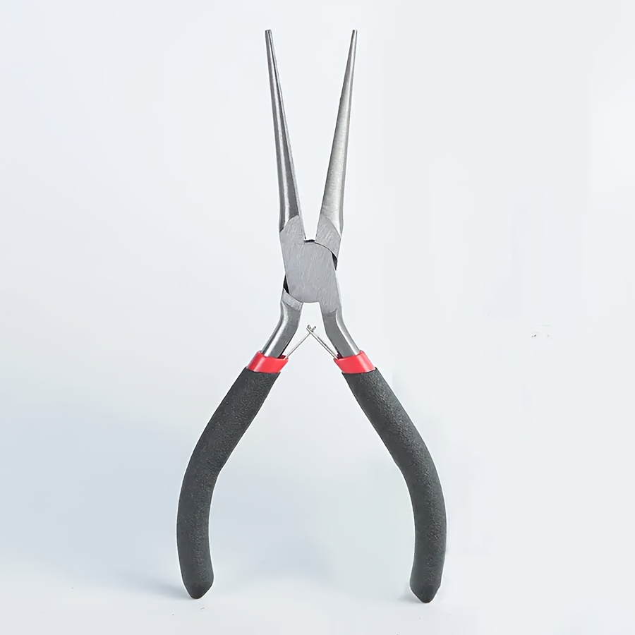 TEMU Precision Mini Needle Nose Pliers, Small Long Needle Nose Pliers, Black And Red Rubber Grip, Anti Rust And Anti Slip Grip, , Hand Tools Suitable