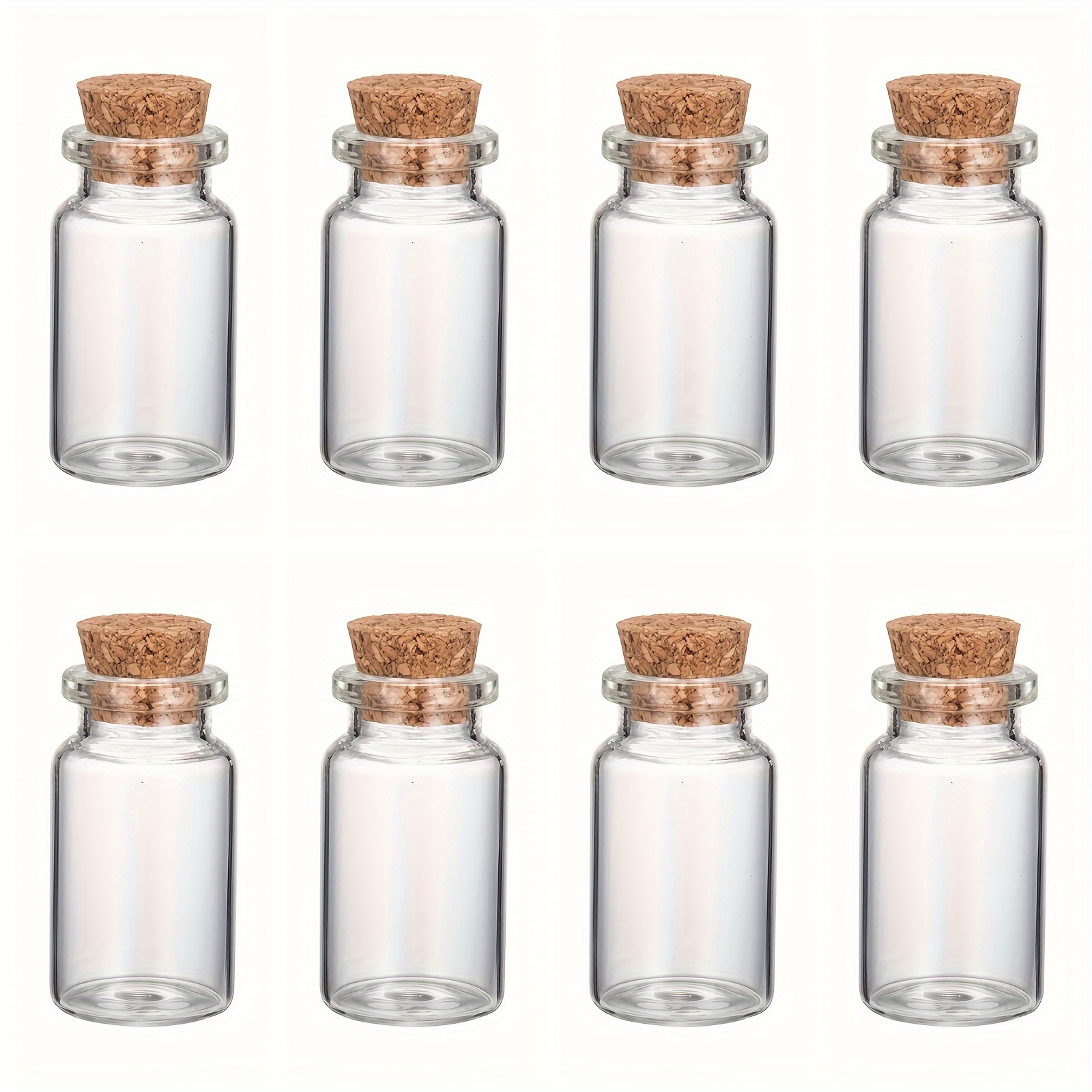 

10 Pcs Small Glass Jars With Cork Stoppers - Miniature Bottles For Diy Crafts, Party Favors, Decorations, Projects