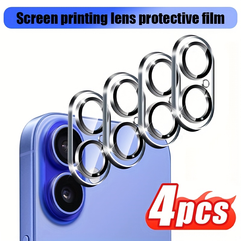 TEMU 4pcs, -screen Lens Protector, 9h Hardness, , Scratch-resistant, , Compatible With Iphone Cases, Night Vision Accessory | Clear Lens Protector |