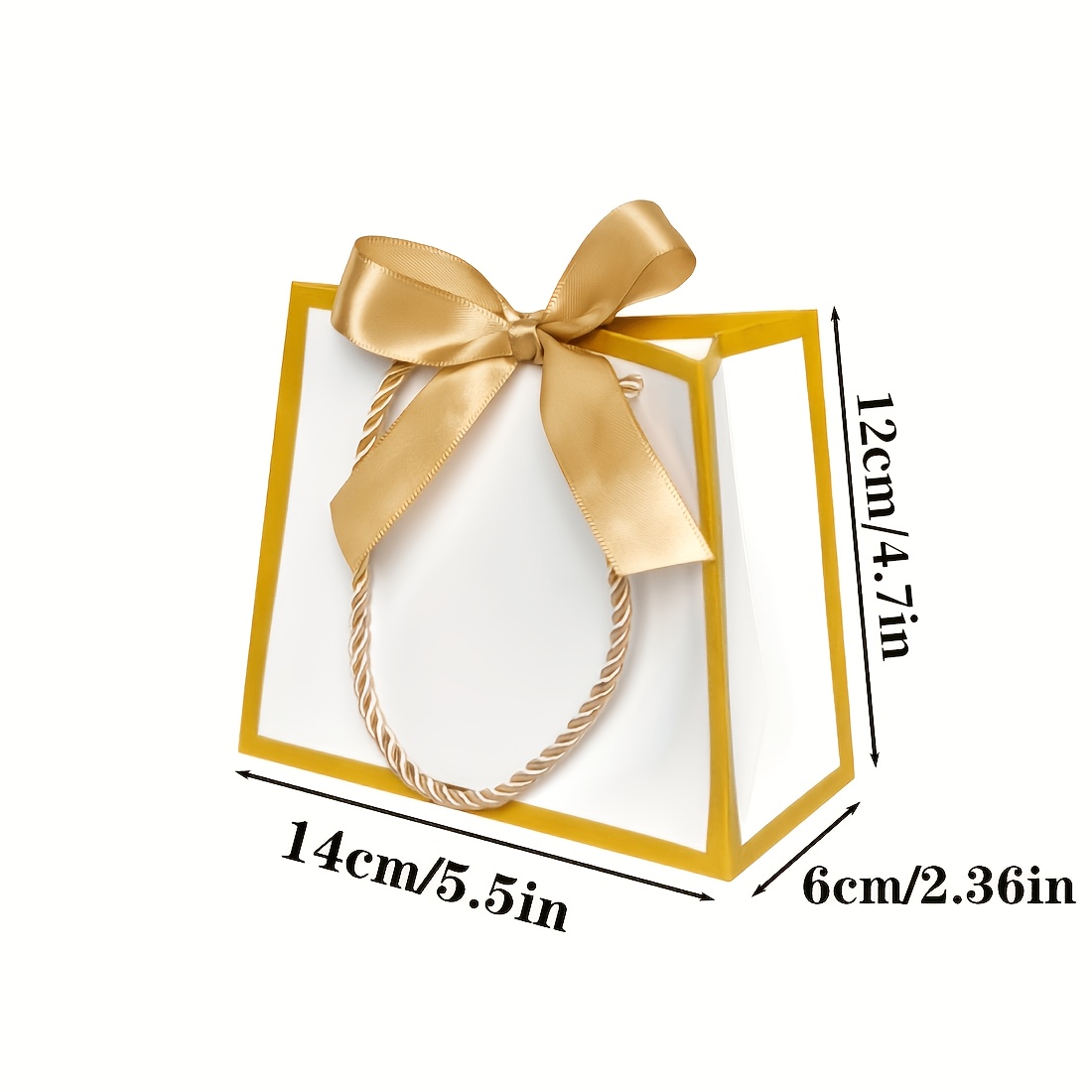 10pcs Striped Gift Box with Handle, Size 6.3*5.5*2.3 Inches