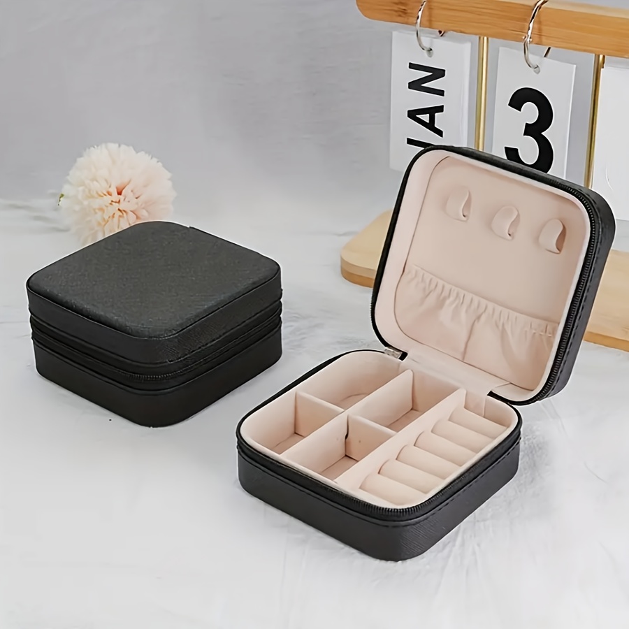 Leather Small Jewelry Storage Box, Portable Earring Organizer