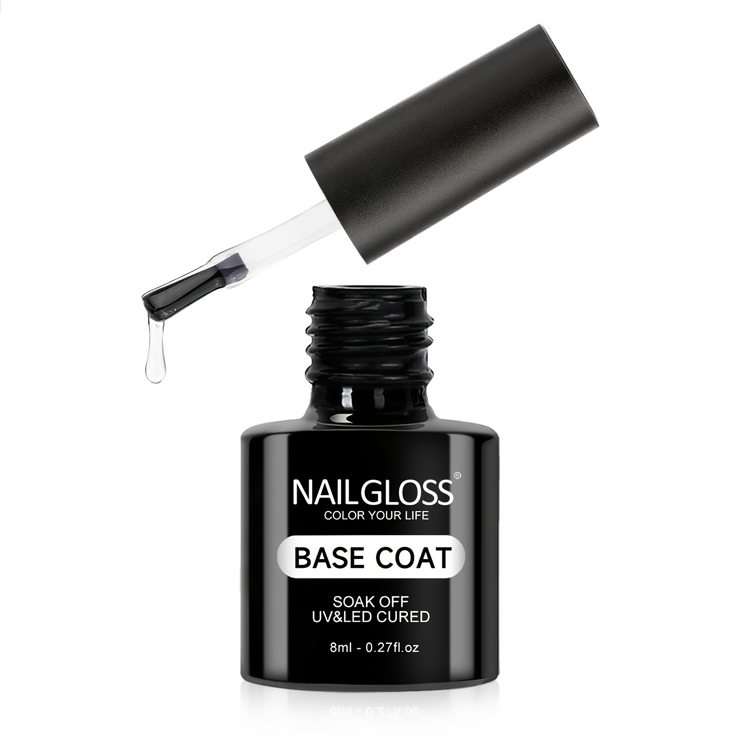 Image of 8ml No Wipe Gel Base Coat Set - Shine End And Long Lasting, Soak Off Led Nail Lamp Gel Base Coat End Nail Art Design Manicure Gifts For Women