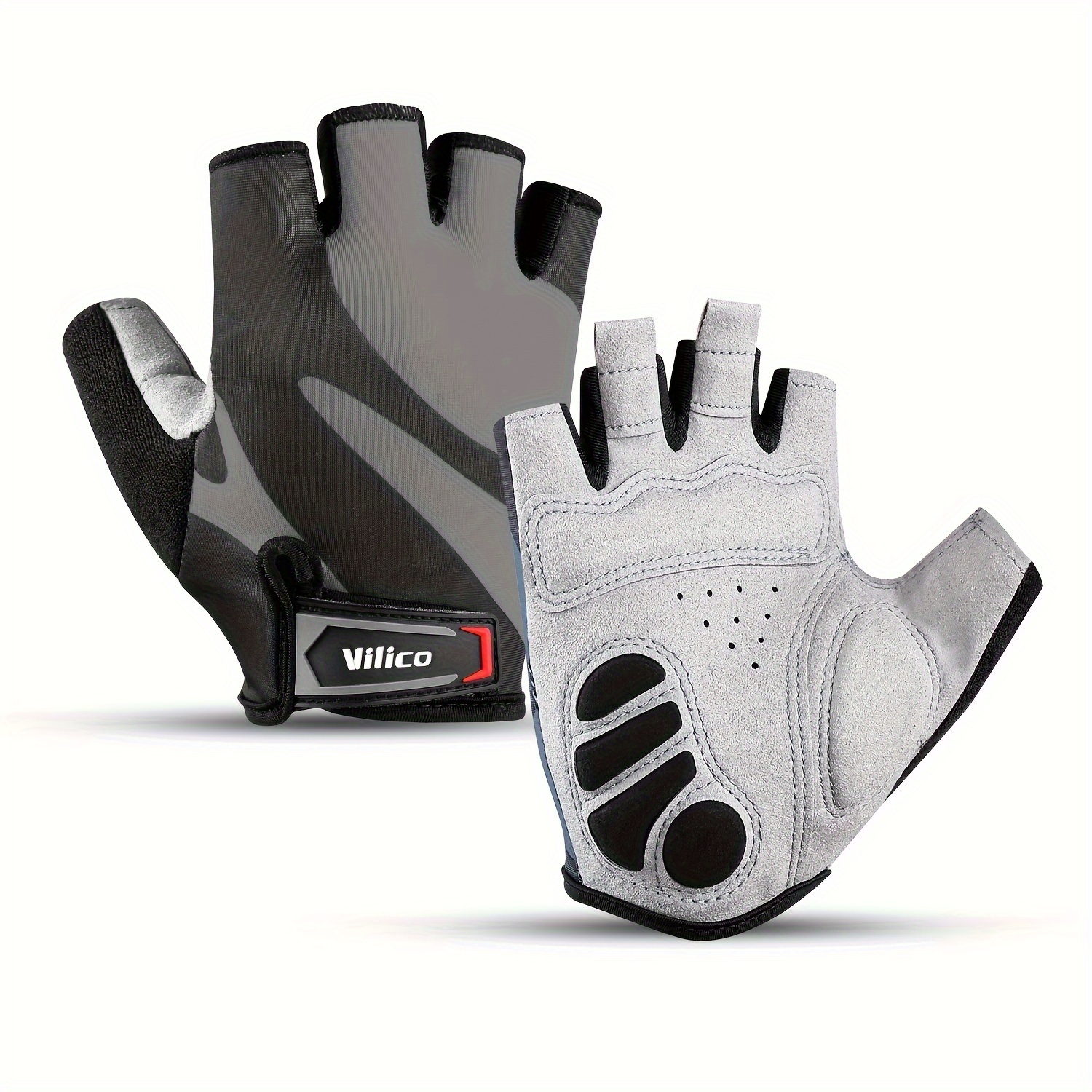 TEMU 1 Paire de Gants de Cyclisme d'Extérieur pour Hommes et Femmes, Gants de Cyclisme Demi-Doigts, Épaissis et Respirants, Tapis Antidérapant pour ,