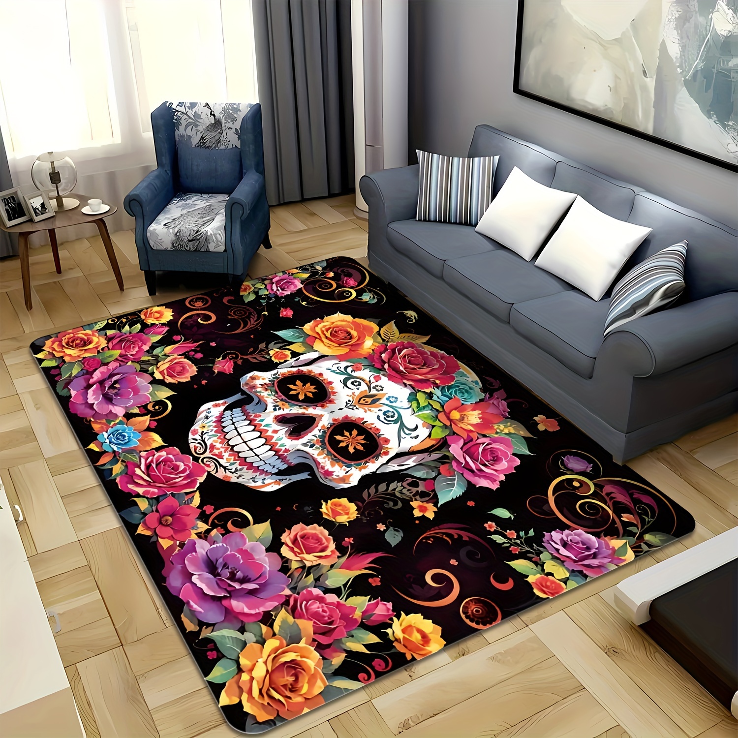 

Pattern Rectangular Rug - Non-slip, Machine Washable For Indoor/outdoor Use - Perfect For Patio, Garden, Bedroom, Living Room, Kitchen & Bathroom - Decor