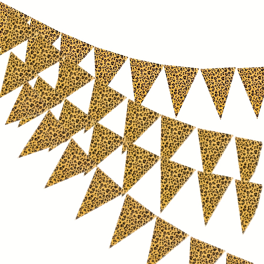 Image of 1/2/4pcs, Leopard & Print Banners - Happy Birthday & Animal Print Decorations For Shower & Party Supplies