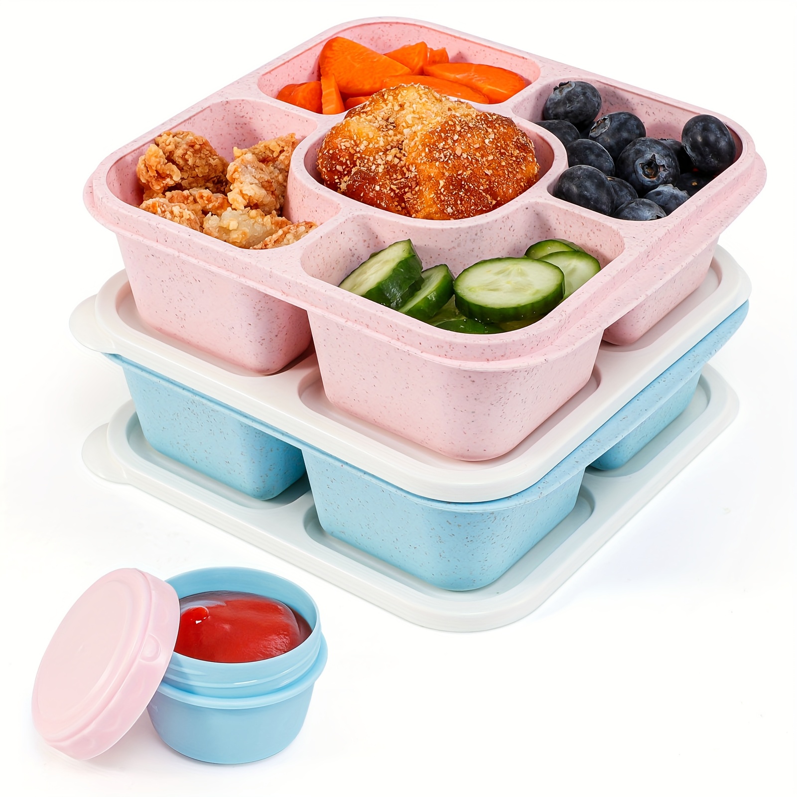 Snackle Containers Snacks For Kids Snack Containers (20 Pack), 4 Compartments Snackle Box ...
