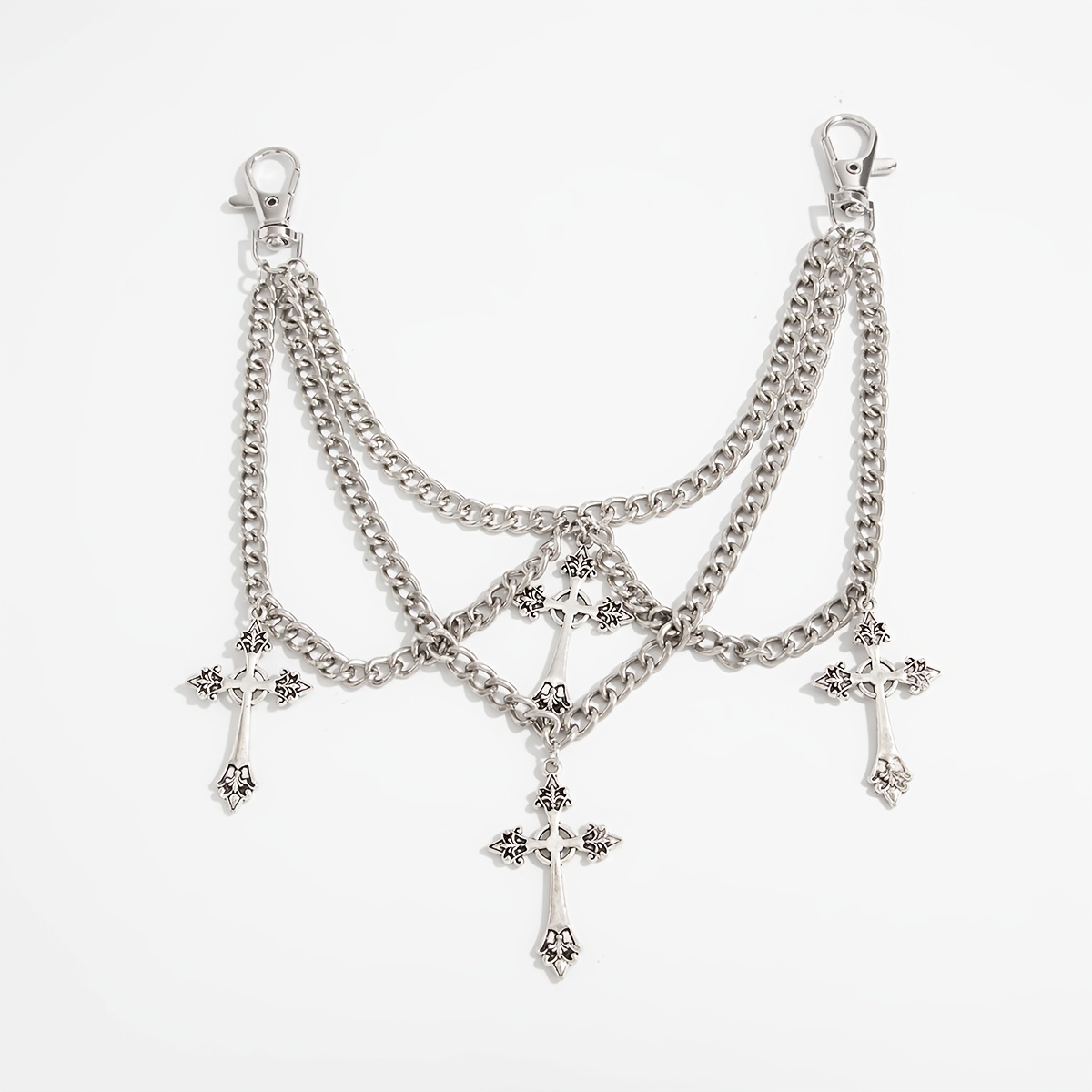 Image of 1pc Tassel Cross Pendant Keychain, Suitable For Campus, Applicable To Mobile Phone Pendant High-end Women's Bag Ornaments Additions Key Chain Pendant, To // , Etc. Enhance