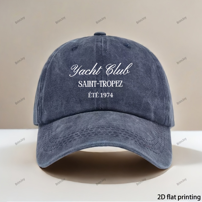 TEMU Gorra de béisbol retro, gorra ajustable, ideal para actividades al , de estampado del Club de de Saint-Tropez, gorra de béisbol unisex para