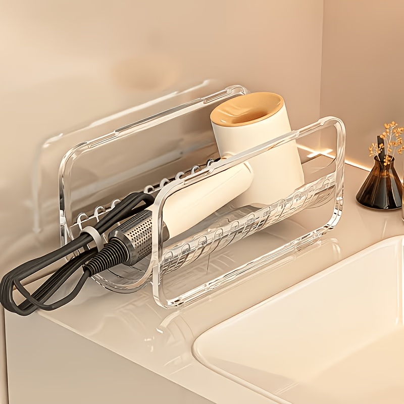 TEMU 1 Curling Iron Storage Rack, Hair Dryer Storage Box, Egg Roller Organizer Box, Item Storage Shelf, Straightening Comb Organizer, Flat Iron