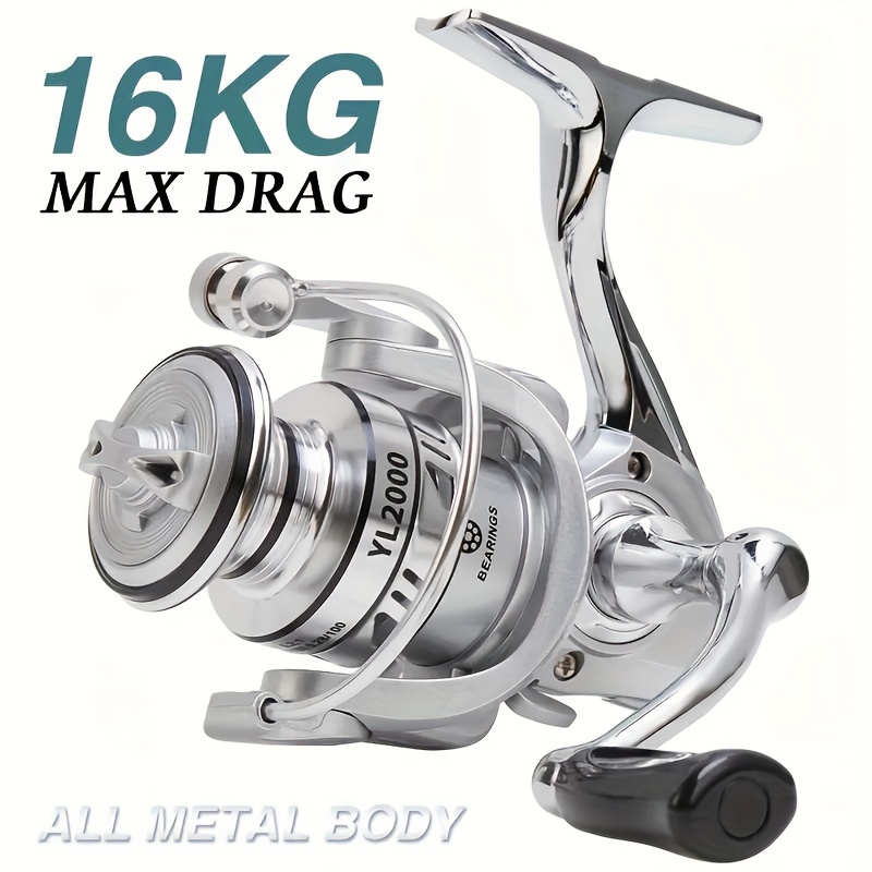 

Billings Yl 1000~7000 Series, 5.2:1 Gear Ratio, 35lb Max Drag, Cnc Metal Spool, Spinning Fishing Reel, For Freshwater Saltwater