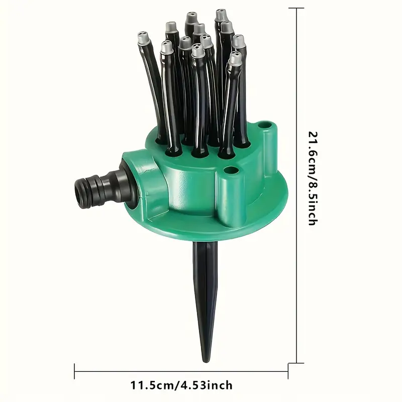 360 degree automatic multi head sprinkler durable plastic garden watering system with adjustable spray distance gardening equipment for lawn flower bed and plant care garden watering tool decor durable plastic sprinkler details 0