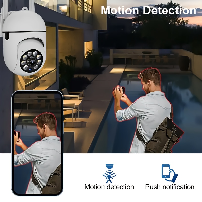 A Wireless Security Camera with Color Night Vision Capabilities, Featuring a Camera, Wifi, Motion Detection, And Visual Alert Functions—Ideal for Outdoor Security, Advanced Electronic Monitoring, Versatile for Indoor Use, Wall-Mounted Design 13 A Wireless Security Camera with Color Night Vision Capabilities, Featuring a Camera, Wifi, Motion Detection, And Visual Alert Functions—Ideal for Outdoor Security, Advanced Electronic Monitoring, Versatile for Indoor Use, Wall-Mounted Design