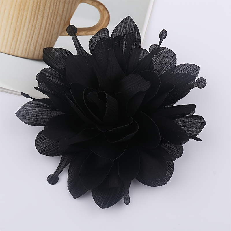 E-shop handgefertigte Stoffblumenbrosche mit verbranntem Rand, exquisite Blumenbrosche, modisches Accessoire, geeignet für Hüte, Kleidung und andere