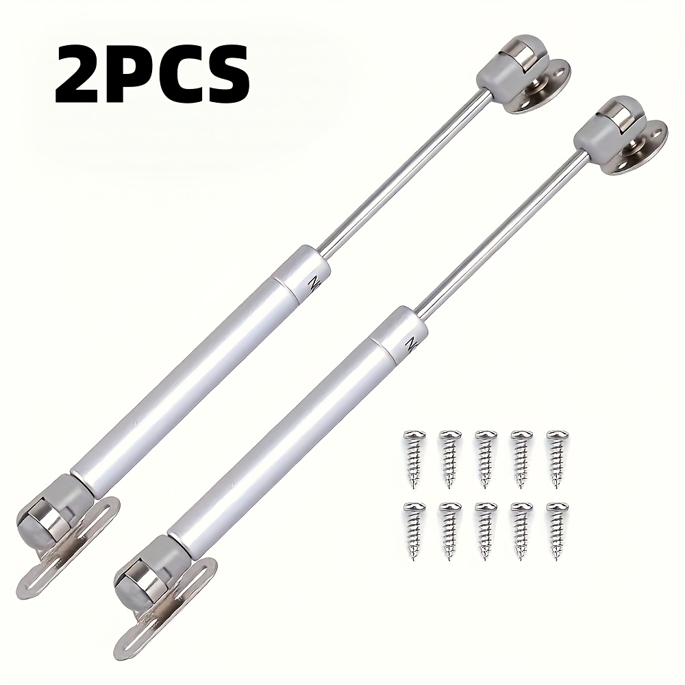 TEMU 2pcs Polished Over-the-door Hanging Hydraulic Gas Spring - Soft Close Lid Support Hinge, 100n/10.21kg, Suitable For Kitchen Cabinets, Furniture,