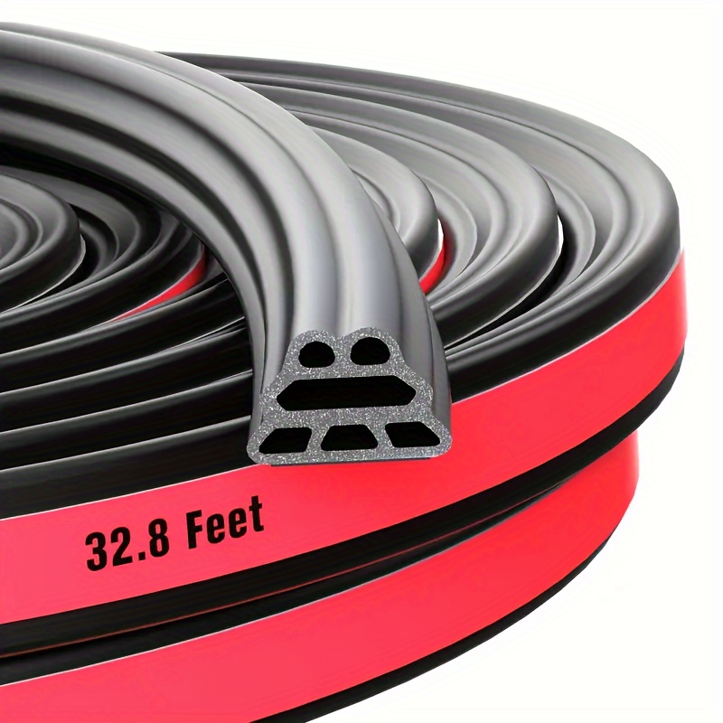 

Front Placement Car Weather Stripping - Synthetic Rubber Door Seal Strip, 32.8 Feet - Self-adhesive, Soundproof, Waterproof, Universal Fit For Door, Hood, Trunk Weatherstrip