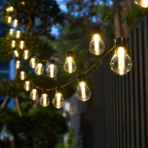 2026 outdoor high bright solar powered edison bulb string lights 30 bulbs with 8 automatically turns on at dusk and off suitable for fences courtyards gardens dances weddings parties festivals outdoor camping ambient